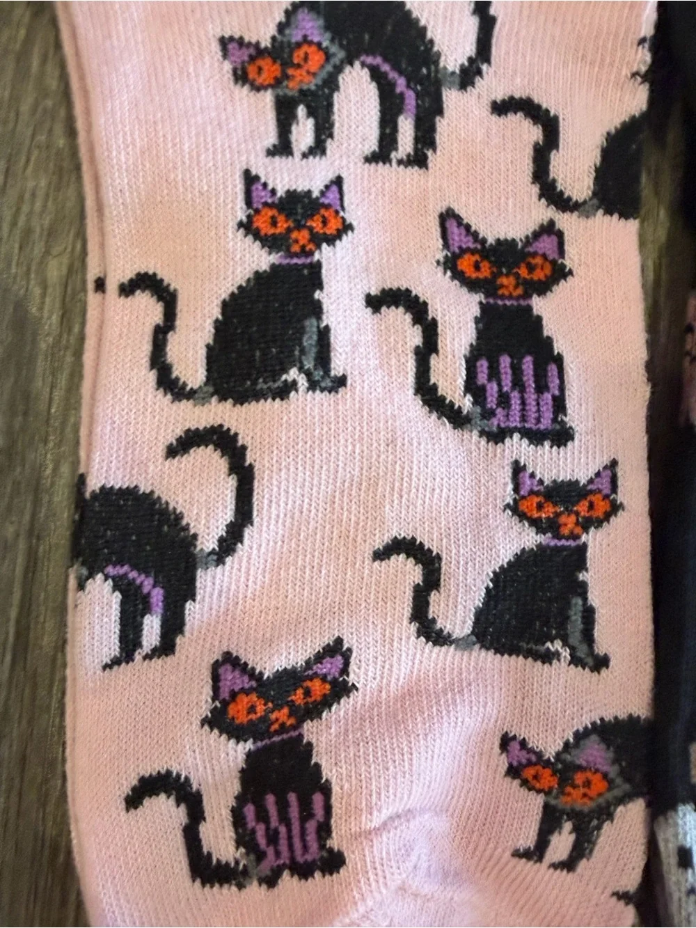 Cute Halloween Cat & Ghost Ankle Socks - Pink & Black
